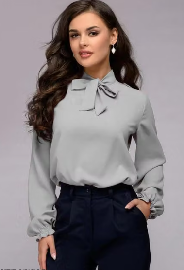 Women's Striped Blouson Top