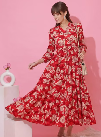 Women's Printed Tiered Dress