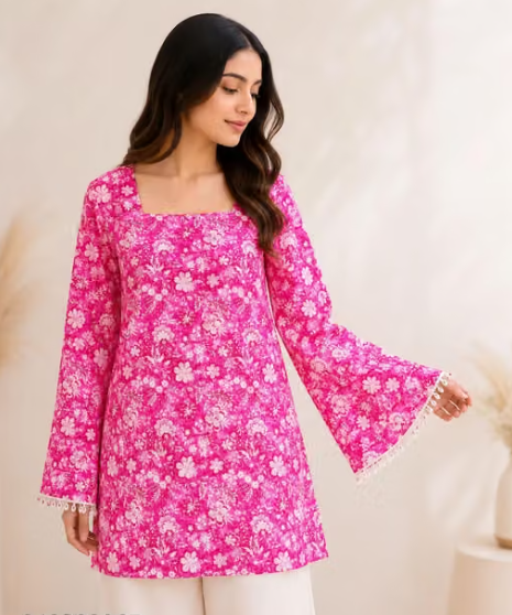 Women's Striped Button Down Kurti