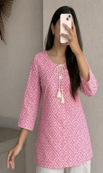 Women's Checked Button Down Kurti