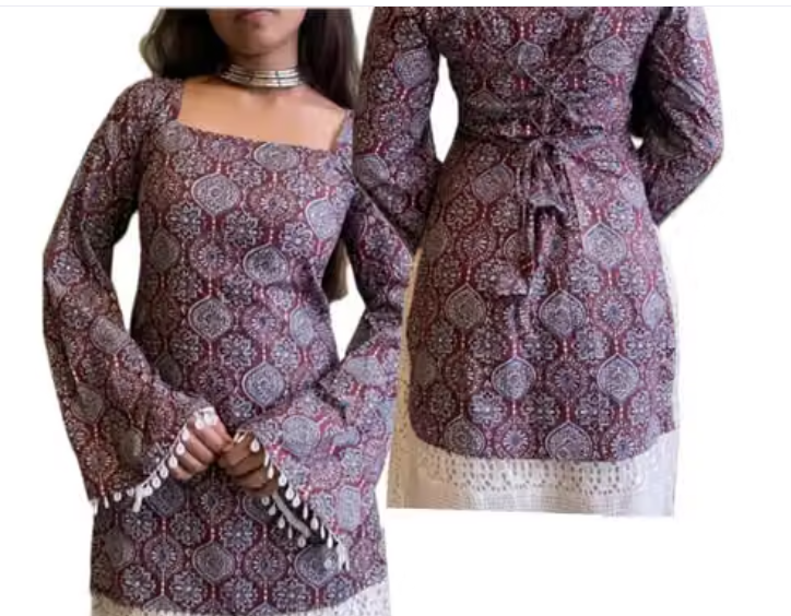 Women's Solid Tiered Kurti