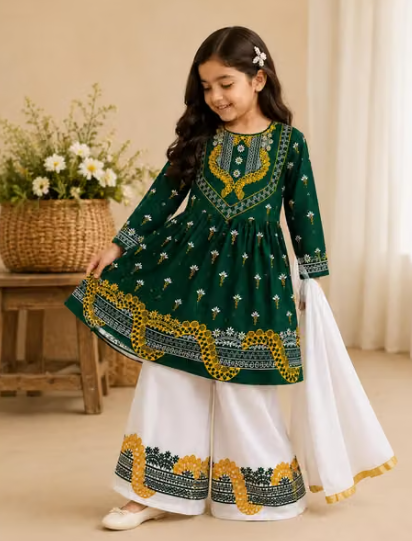 Girls' Printed Party Frock