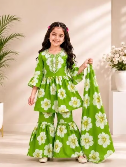 Girls' Printed A-Line Frock