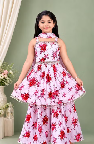 Girls' Solid Party Frock