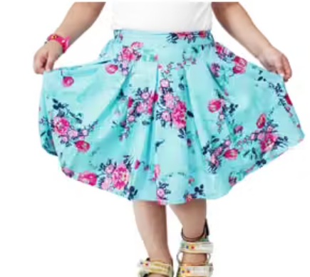 Girls' Printed Pleated Skirt