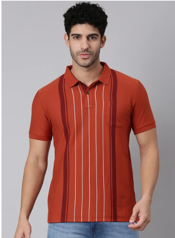 Men's Striped Polo T-Shirt