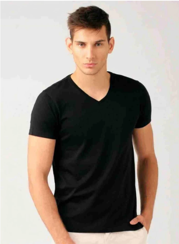 Men's Solid V-Neck T-Shirt