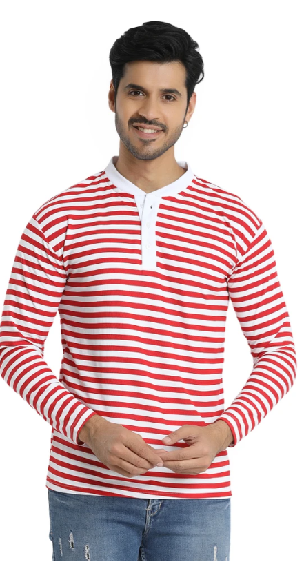 Men's Striped V-Neck T-Shirt