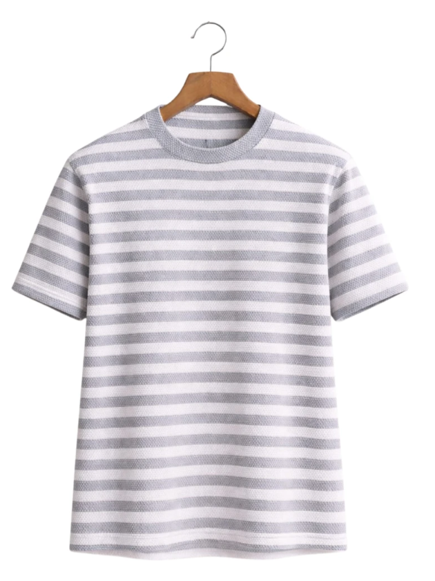 Men's Striped Round Neck T-Shirt