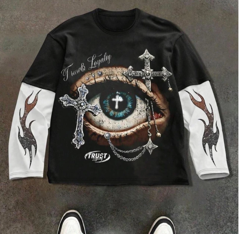 Men's Printed Full Sleeve T-Shirt