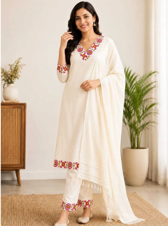 Women's Embroidered Trouser Suit Set