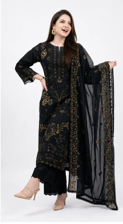 Women's Embroidered Palazzo Suit Set