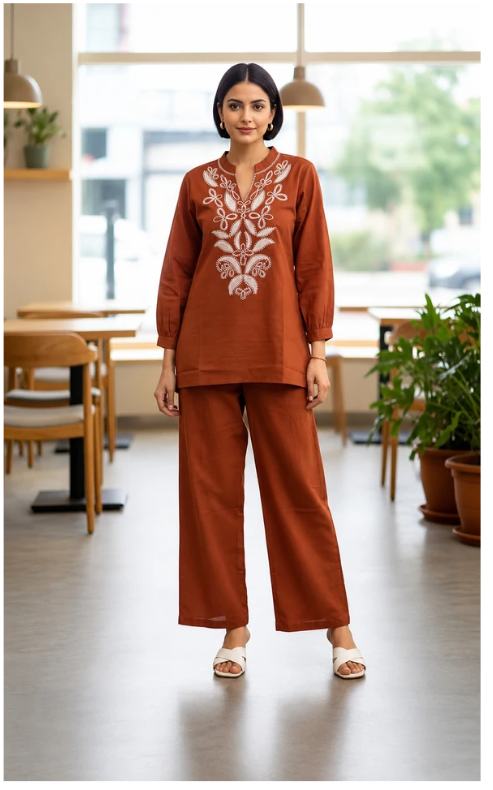 Women's Embroidered Co-ord Set