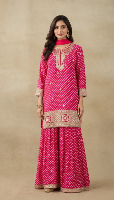 Women's Embroidered Sharara Set