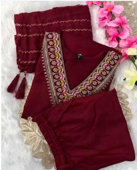 Women's Solid Dupatta Set