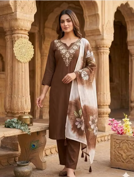 Women's Printed Dupatta Set