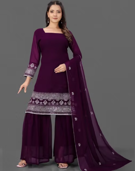 Women's Embroidered Angrakha Kurti