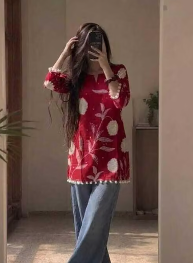 Women's Printed Flared Kurti
