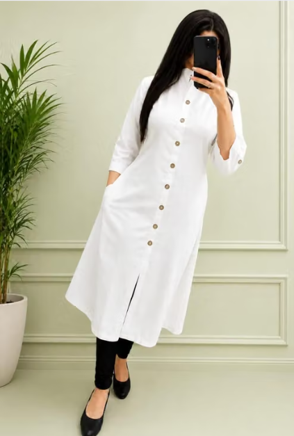 Women's Solid Long Kurti