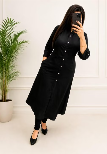 Women's Solid Layered Kurti