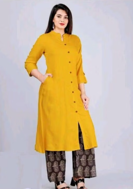 Women's Solid Kaftan Kurti