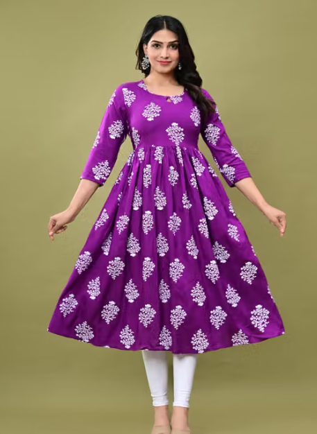 Women's Solid Angrakha Kurti