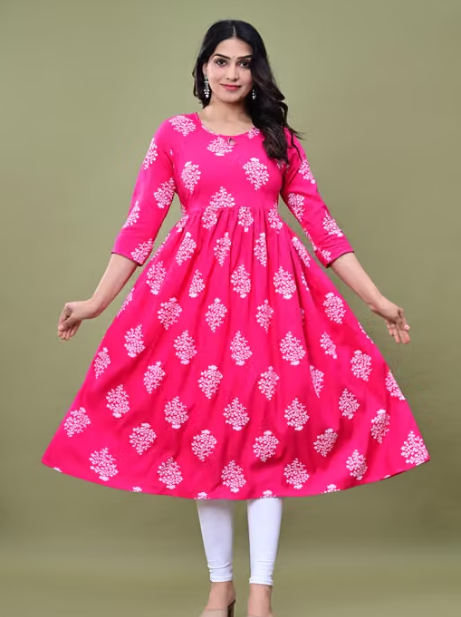 Women's Solid Anarkali Kurti