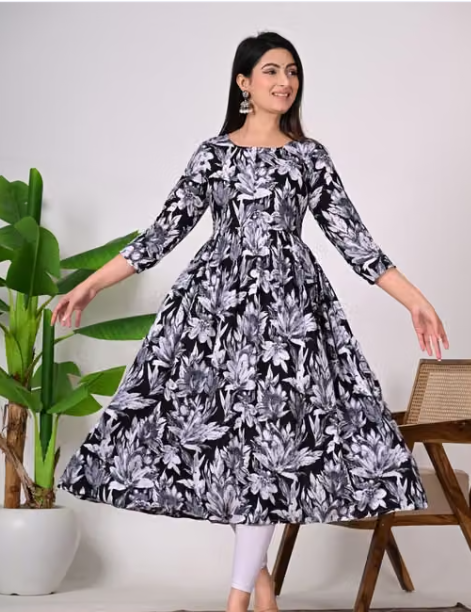 Women's Embroidered Anarkali Kurti