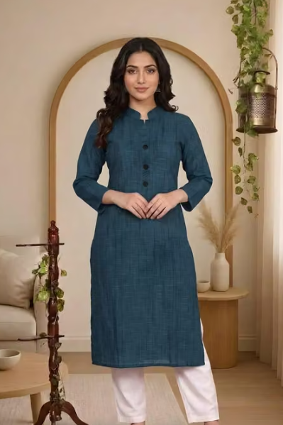 Women's Striped Straight Kurti