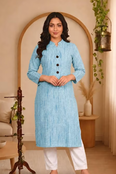 Women's Embroidered High-Low Kurti