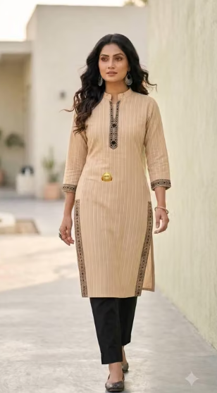 Women's Striped Long Kurti