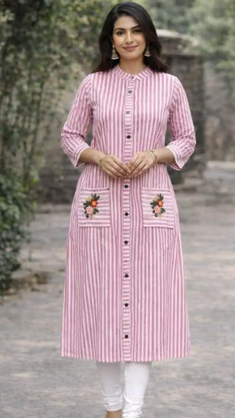 Women's Checked Anarkali Kurti