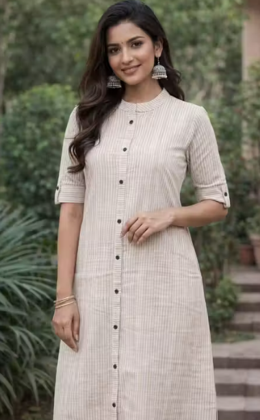 Women's Checked A-Line Kurti