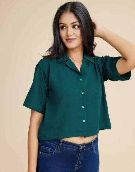 Women's Solid Blouson Top