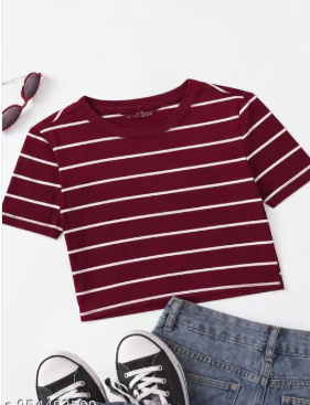 Women's Striped Wrap Top