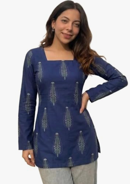 Women's Elegant Handkerchief Hem Kurti