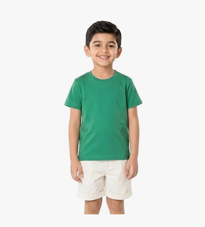 Boys' Solid Crew Neck T-Shirt