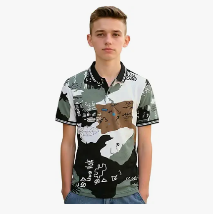 Boys' Printed Henley T-Shirt