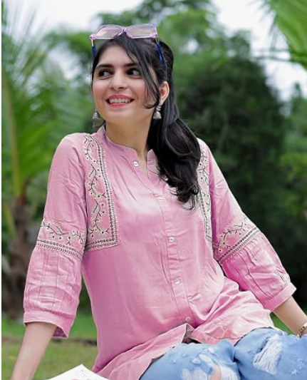 Women's Elegant Round Hem Kurti