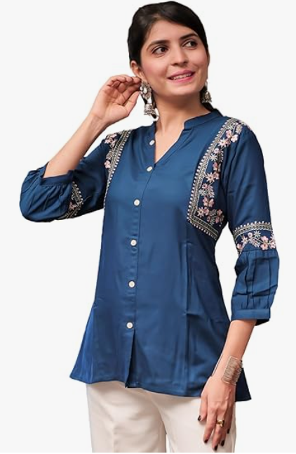 Women's Chic Handkerchief Hem Kurti