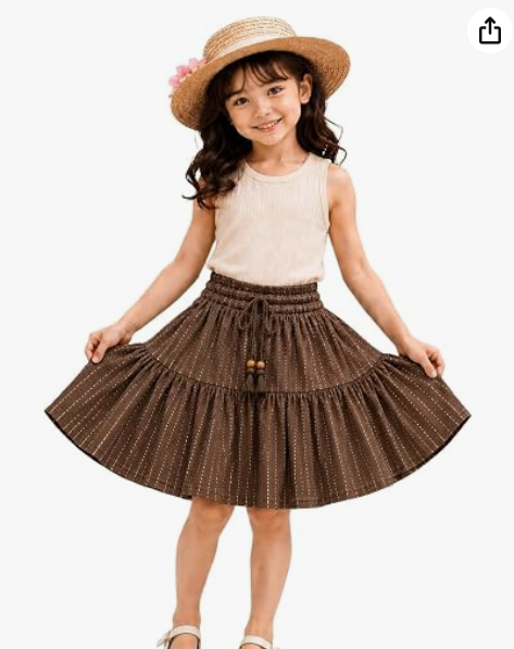 Girls' Printed Tiered Skirt