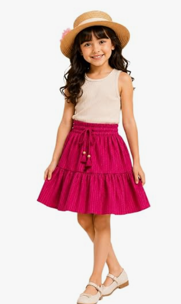 Girls' Regular Fit Tiered Skirt