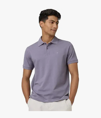 Men's Solid Ribbed Polo T-Shirt