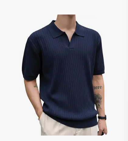 Men's Ribbed Polo T-Shirt
